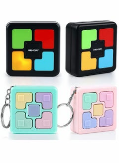 KASTWAVE 4 Pcs Memory Game Toys Fun Games for Boys Girls Memory Training Puzzle Toy Electronics Handheld Games Flashing Cube Mini Games Keychains  - Image 1
