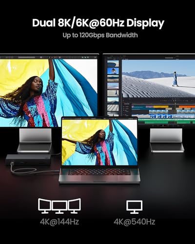 Silkland Intel Certified Thunderbolt 5 Cable 80Gbps, up to 120Gbps Bandwidth for 16K/Dual 8K, 240W, Prime Braided Thunderbolt Cable Compatible for Thunderbolt 4/3, USB4, USB C,SSD,MacBook M4 Pro,3.3FT - Image 4