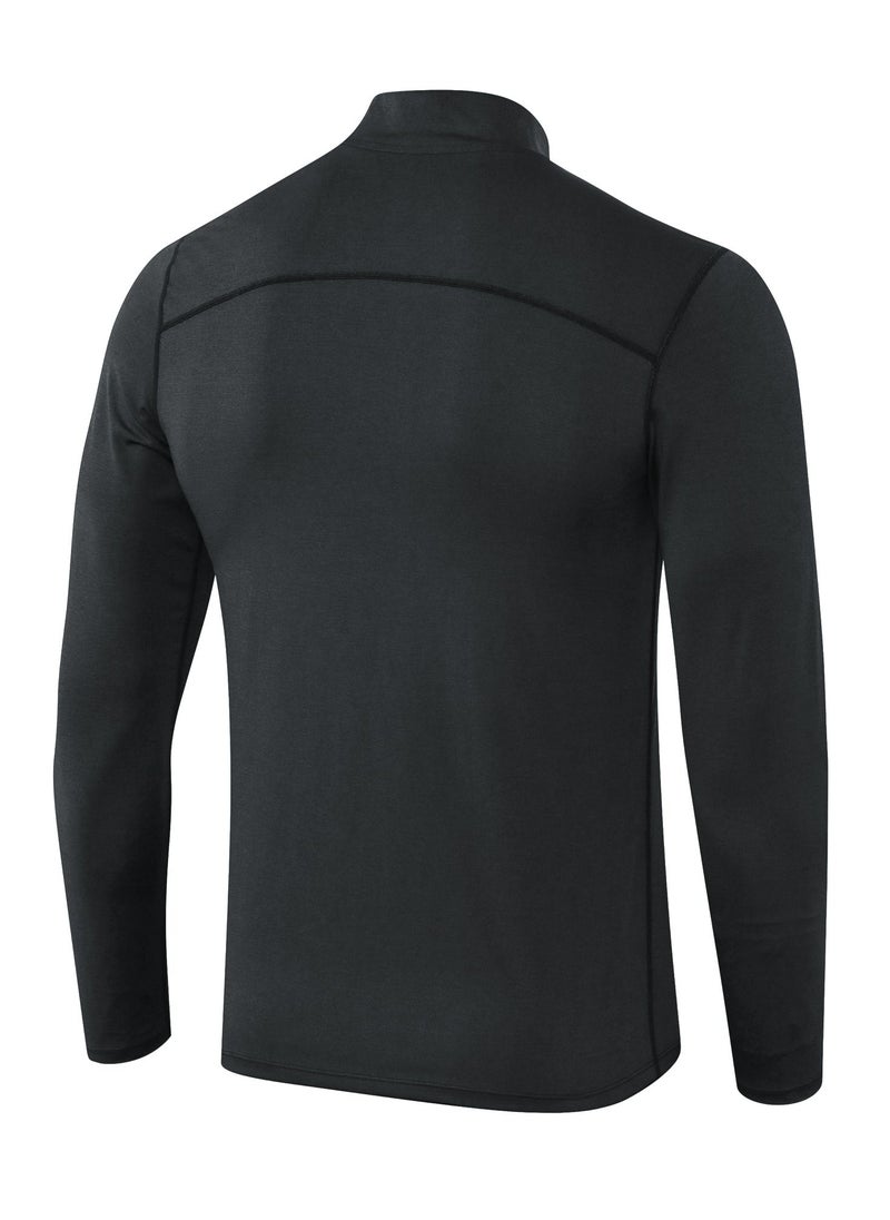 Loquat Men Quick Dry Breathable Long Sleeve T-Shirt Black  - Image 2