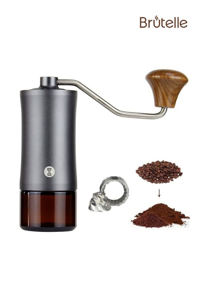 بريتيل مطحنة قهوة يدوية 20 جرام من الفولاذ المقاوم للصدأ، مطحنة قهوة احترافية محمولة مع 24 تروس قابلة للتعديل - Image 1
