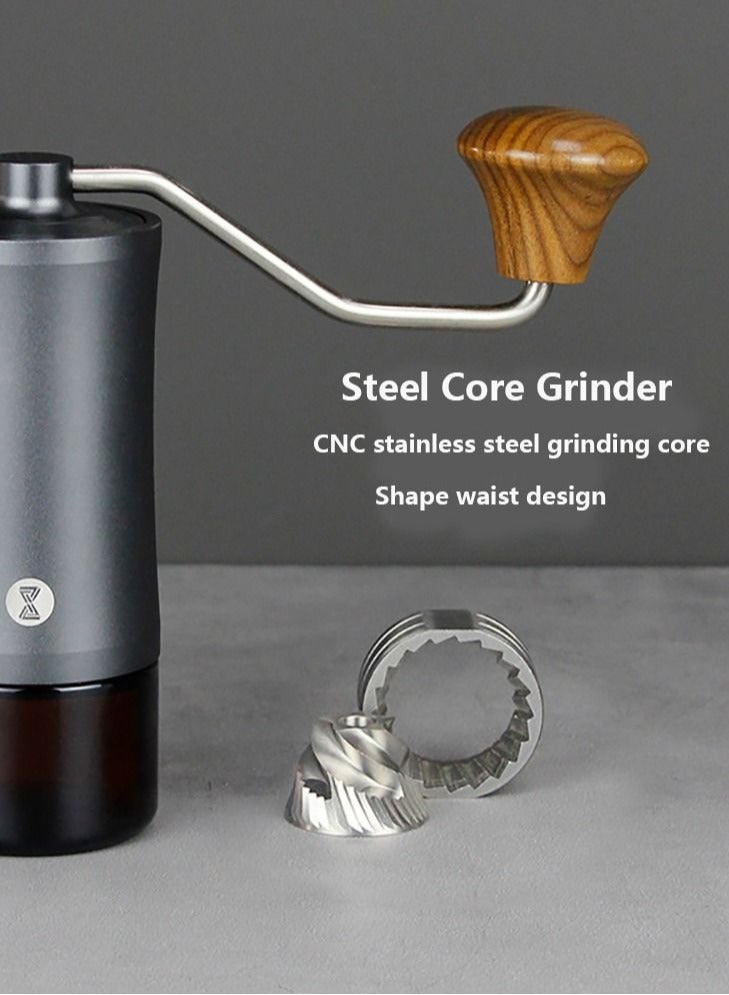 بريتيل مطحنة قهوة يدوية 20 جرام من الفولاذ المقاوم للصدأ، مطحنة قهوة احترافية محمولة مع 24 تروس قابلة للتعديل - Image 5