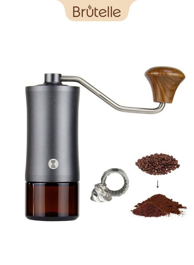 بريتيل مطحنة قهوة يدوية 20 جرام من الفولاذ المقاوم للصدأ، مطحنة قهوة احترافية محمولة مع 24 تروس قابلة للتعديل - Image 1