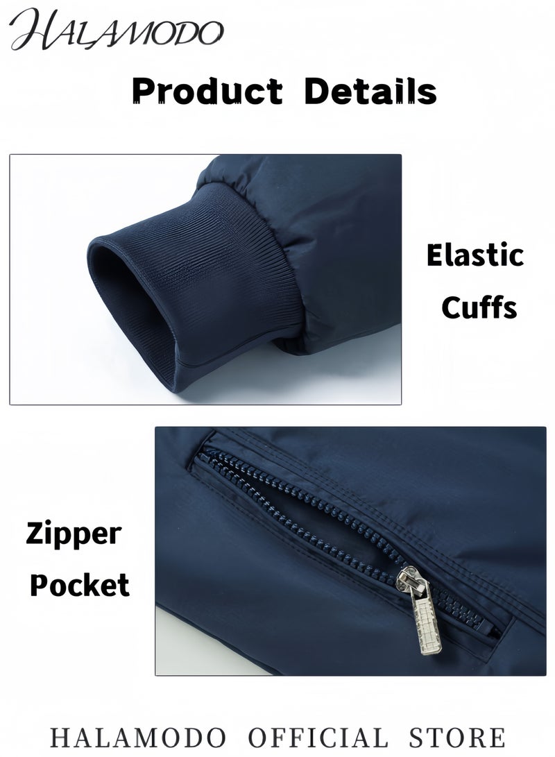 HALAMODO Men's Casual Shell Jacket  Waterproof Shell Jacket Zip Up Windbreaker Lightweight Jacket Outdoor Recreation Coat for Hiking Climbing Traveling - Image 4