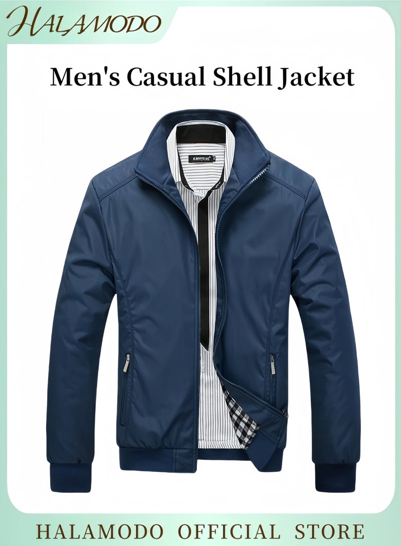HALAMODO Men's Casual Shell Jacket  Waterproof Shell Jacket Zip Up Windbreaker Lightweight Jacket Outdoor Recreation Coat for Hiking Climbing Traveling  - Image 1