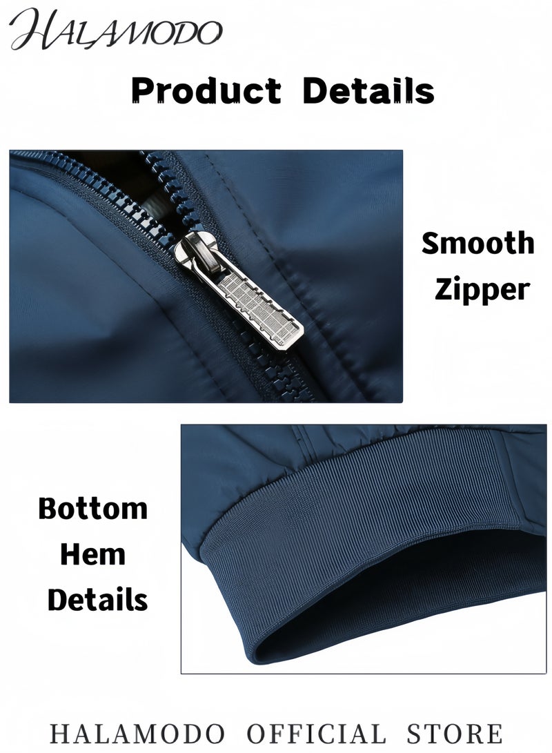 HALAMODO Men's Casual Shell Jacket  Waterproof Shell Jacket Zip Up Windbreaker Lightweight Jacket Outdoor Recreation Coat for Hiking Climbing Traveling  - Image 4