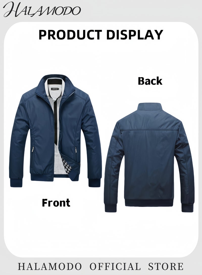 HALAMODO Men's Casual Shell Jacket  Waterproof Shell Jacket Zip Up Windbreaker Lightweight Jacket Outdoor Recreation Coat for Hiking Climbing Traveling  - Image 3