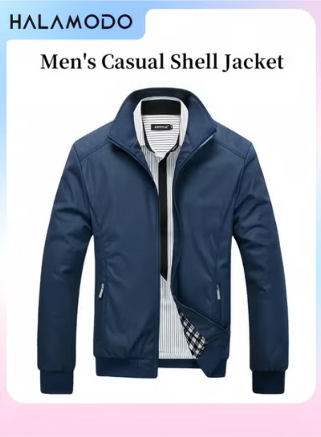Halamodo Men's Casual Shell Jacket  Waterproof Shell Jacket Zip Up Windbreaker Lightweight Jacket Outdoor Recreation Coat for Hiking Climbing Traveling - Image 1