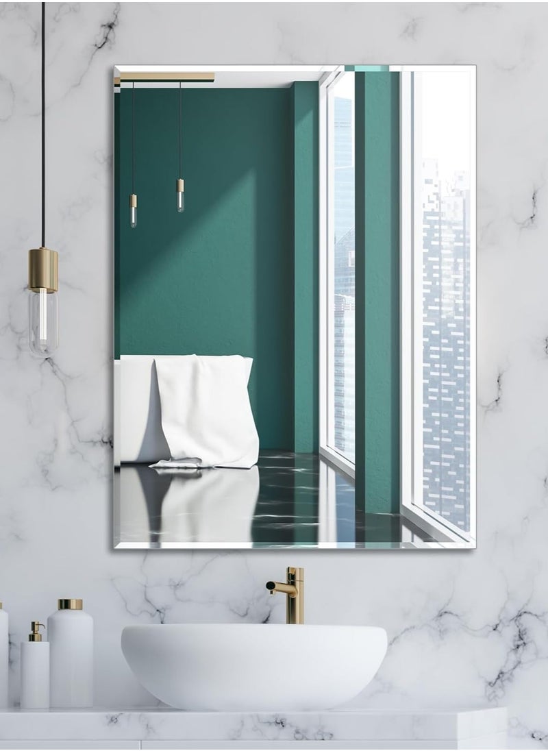 Generic - Bathroom Mirror Full Length Mirror Self Adhesive Mirror Wall-Mounted Vanity Mirror for Bedrooms Living Rooms Hotels（60*80CM） - Image 1