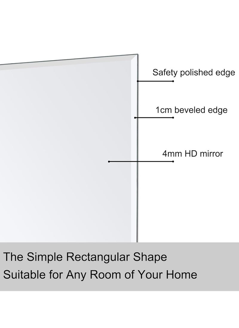 Generic - Bathroom Mirror Full Length Mirror Self Adhesive Mirror Wall-Mounted Vanity Mirror for Bedrooms Living Rooms Hotels（60*80CM） - Image 1