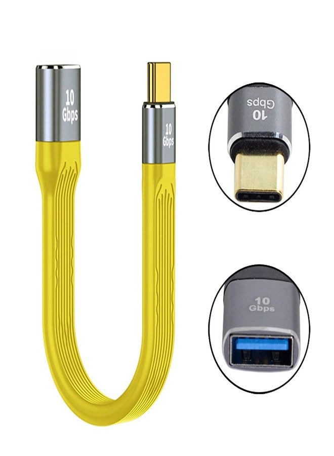 CY Yellow USB 3.1 Type C Male Host to USB3.0 Type AF OTG Flat Slim FPC Data Cable 13cm for Laptop Phone - Image 3