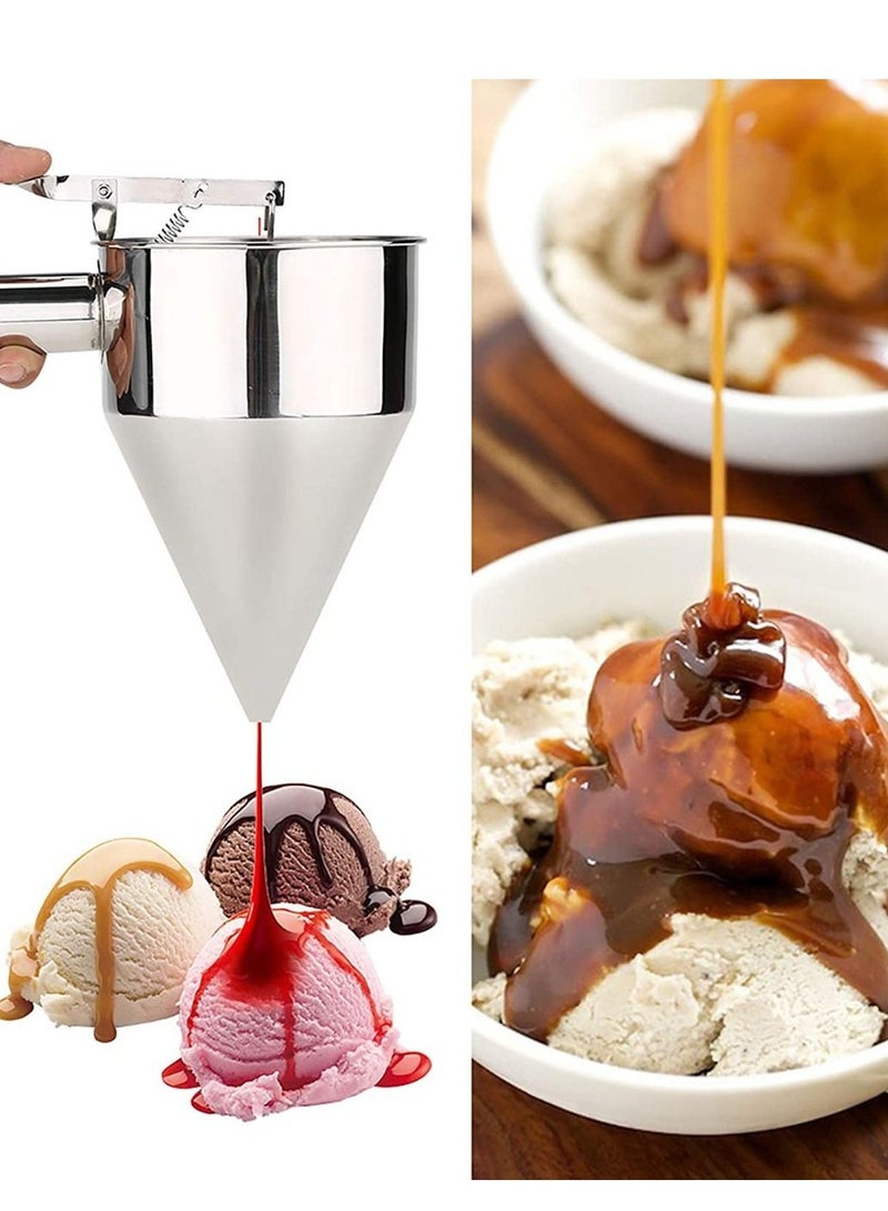 DLC Piston Funnel Stainless Steel Baking and Candy Funnel Cooking Tools with Rack for Home Kitchen Use - Image 4