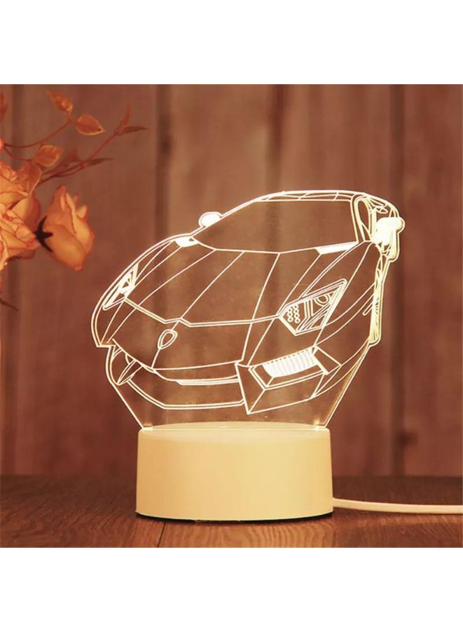 Fatio Sports Car 3D LED Acrylic Night Light | USB & Battery Powered Kids Bedroom Table Lamp | 20 x 20 x 11 cm - Image 2