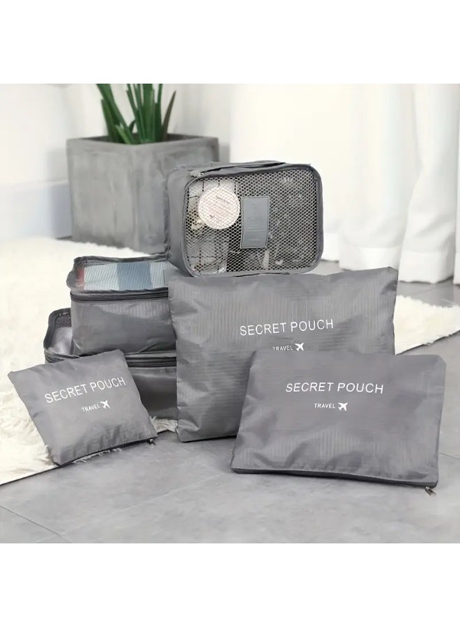 6-Piece Travel Storage Bag Set – Versatile Packing Cubes for Clothes, Toiletries, Cosmetics, and Wet/Dry Items – Lightweight, Durable, and Perfect for Organized, Hassle-Free Travel - Image 1