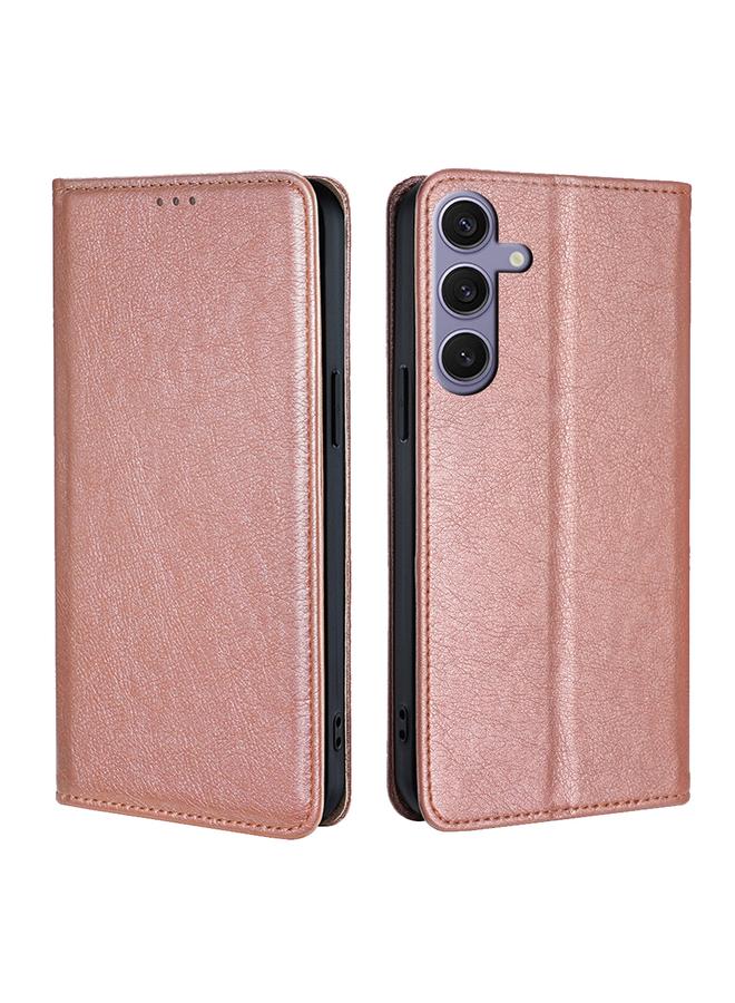 S-TOP Case For Samsung Galaxy S25+ 5G Gloss Oil Solid Color Magnetic Leather Phone Case - Image 1