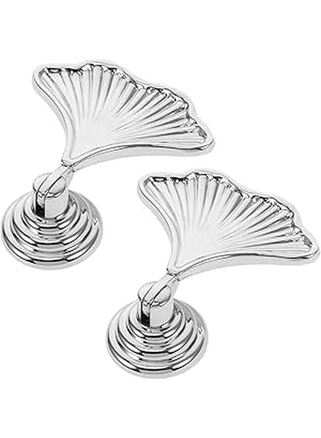 2pcs Zinc Alloy Single Hole Pull Handles Ginkgo Leaf Design For Cabinet Drawer Wardrobe Kitchen Furniture - Image 1