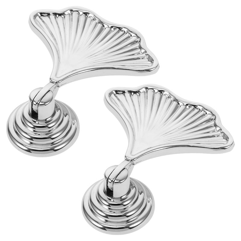 2pcs Zinc Alloy Single Hole Pull Handles Ginkgo Leaf Design For Cabinet Drawer Wardrobe Kitchen Furniture - Image 2