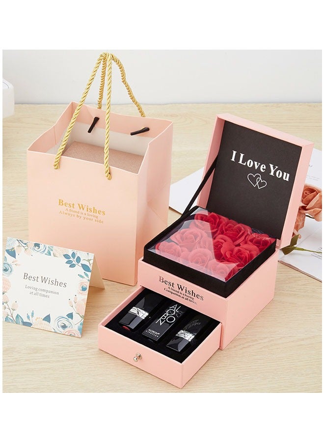 Drawer Design Gift Box With 9 Roses - Image 5