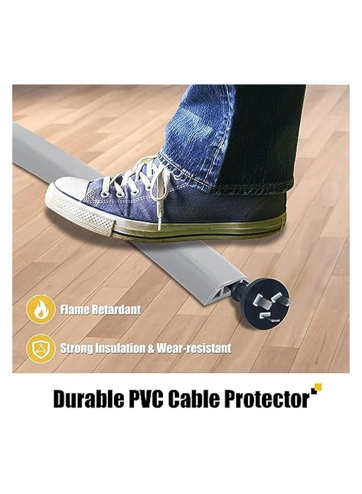 erorex Floor Cable Cover Protector, 2 M Floor Cord Protector, Prevent a Trip Hazard, Perfect for Office, Home, Workshop, Warehouse, Concert, Cable Cavity 50x14mm (Grey)  - Image 3