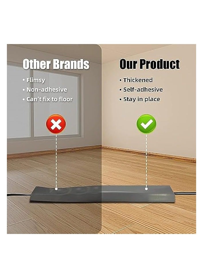 erorex Floor Cable Cover Protector, 2 M Floor Cord Protector, Prevent a Trip Hazard, Perfect for Office, Home, Workshop, Warehouse, Concert, Cable Cavity 50x14mm (Grey)  - Image 4