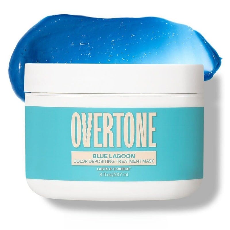 Overtone Semi Permanent Hair Color Conditioner, Blue Lagoon, 8 oz, Nourishing, Damage-Free, Color Depositing Mask for All Hair Types with Shea Butter & Coconut Oil, Vegan & Cruelty-Free - Image 1