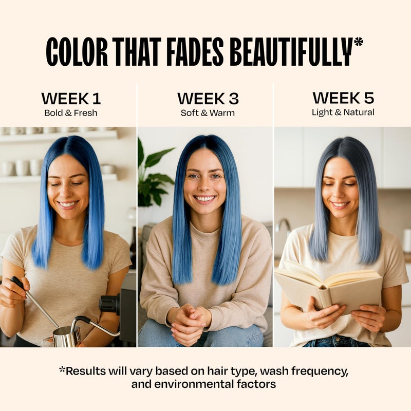 Overtone Semi Permanent Hair Color Conditioner, Blue Lagoon, 8 oz, Nourishing, Damage-Free, Color Depositing Mask for All Hair Types with Shea Butter & Coconut Oil, Vegan & Cruelty-Free - Image 5