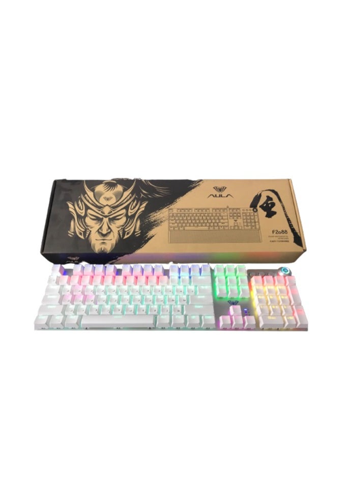 AULA - Aula F2058 Full Mechanical Gaming Keyboard With Rainbow Backlit LED - Blue Switches |Arabic/English - Image 1