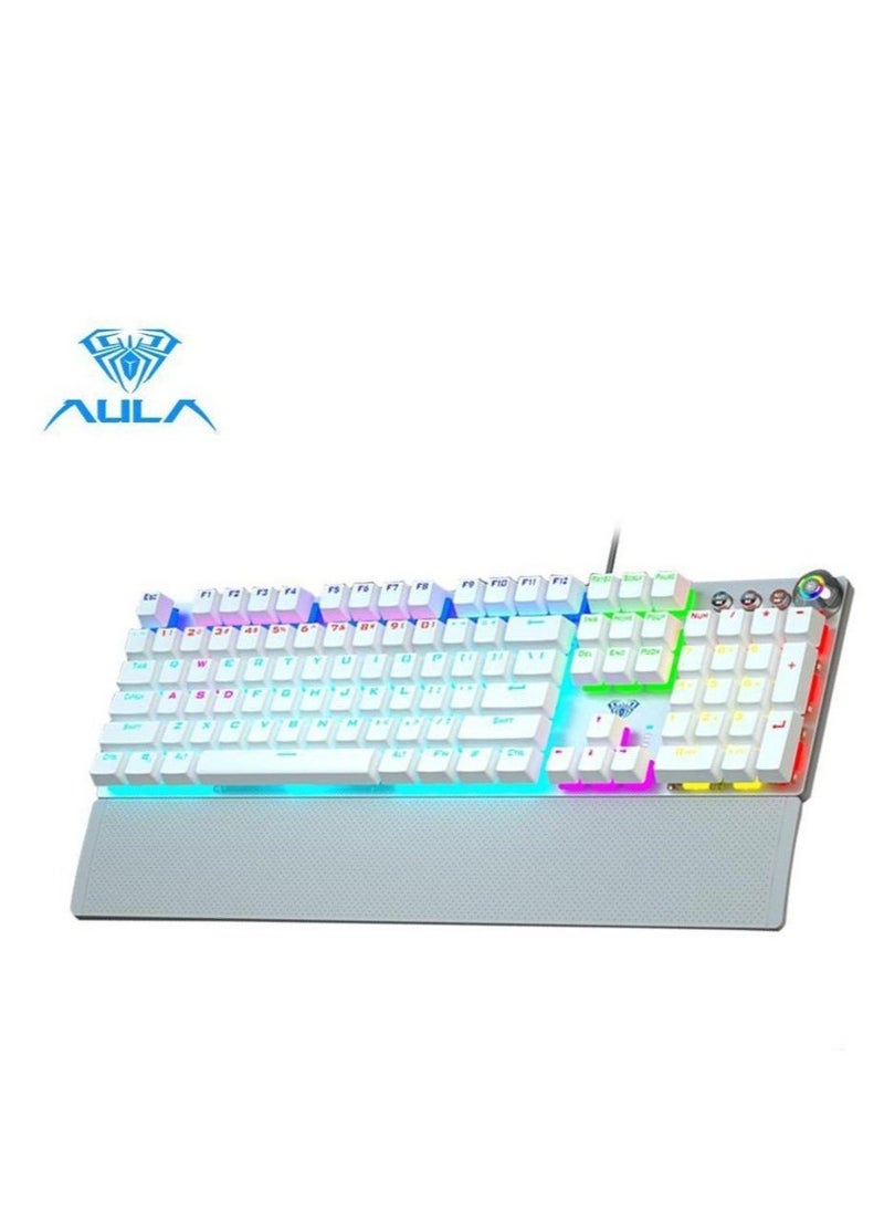 AULA - Aula F2058 Full Mechanical Gaming Keyboard With Rainbow Backlit LED - Blue Switches |Arabic/English - Image 1