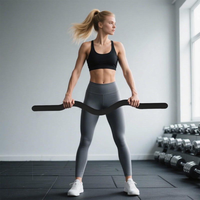 TOSAMC Weighted Workout EZ Curl Bar, 15LB Strength Training Bars, Soft Silicone Surface with Solid Steel Exercise Bar Barbell for Yoga,Pilates,Body Toning,and Strength Training (Khaki, small) - Image 4