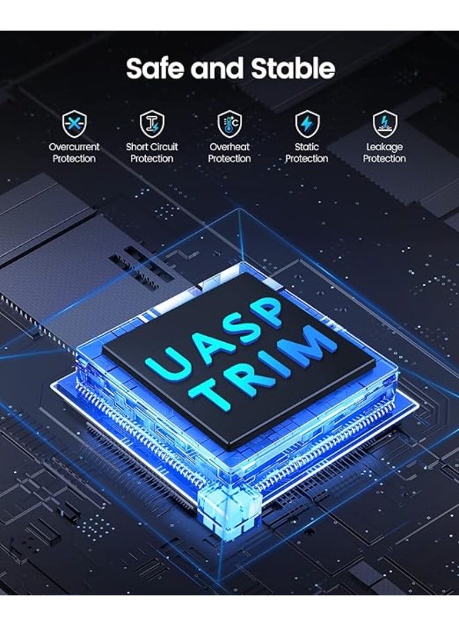 3.5 Inch Hard Drive Enclosure USB 3.2 Gen 1 to SATA Docking Station for 2.5"/3.5" HDD SSD Up to 18TB with 12V Power Supply, Tool-Free, UASP Supported - Image 4