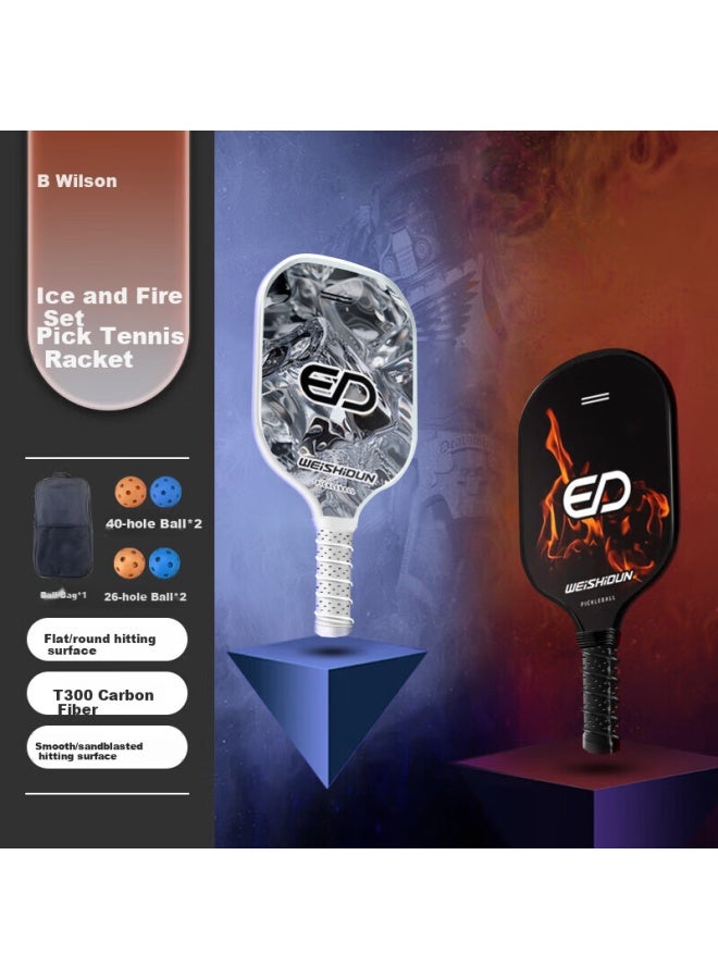 Weishidun Pickleball Paddle Ice And Fire Set Carbon Fiber T300 Indoor Outdoor Sports Equipment - Image 1