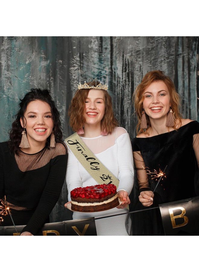 Uiorgui 21st Birthday Crown and Sash for Women, 21 Tiara, Black Gold 21st Birthday Decorations for Her 21 Year Old Gifts Party Favors for Girls - Image 5