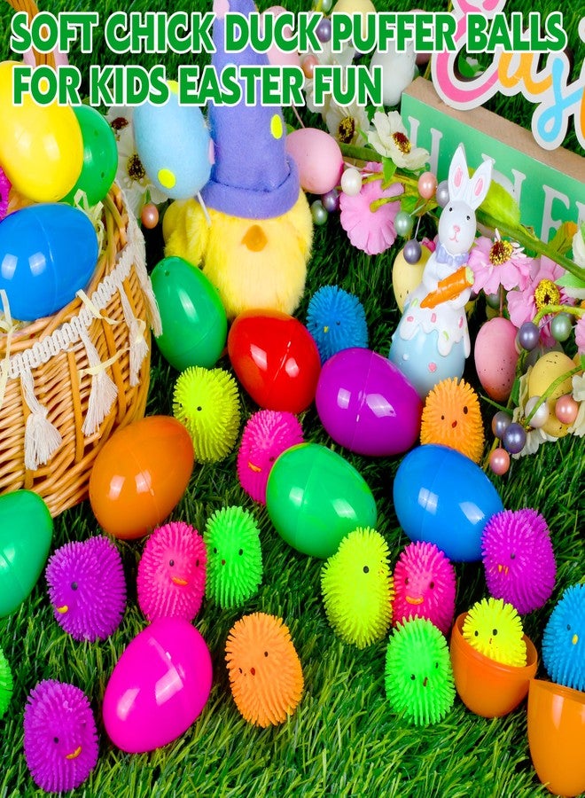 Seifar 24 Pack Easter Eggs Prefilled Egg Set, Plastic Eggs Filled with Flashing Chick Puffer Balls, Easter Hunt Basket Stuffers with Stress Relief Fidget Toys Squeeze Ball for Egg Hunt Party Favor - Image 4
