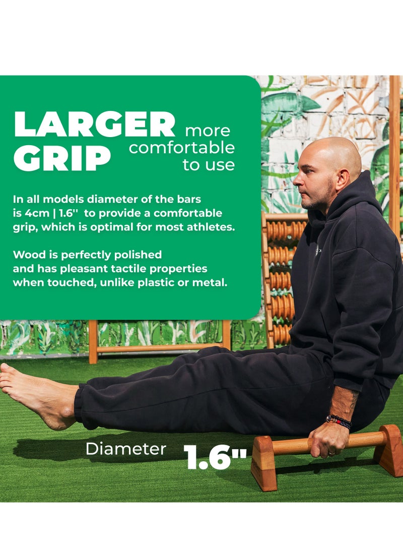 Timbergood Triangular Parallettes 42×12 cm - Premium Beech Wood, Non-Slip, High Load Capacity, Perfect for Fitness, Yoga, and Outdoor Training - Image 4