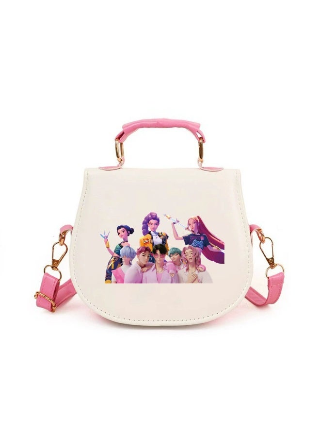 K-Pop Demon Girl Group Children's Small Bag with K-pop Print, Fashionable PU Sloping Crossbody Bag, Shaped for Comfort