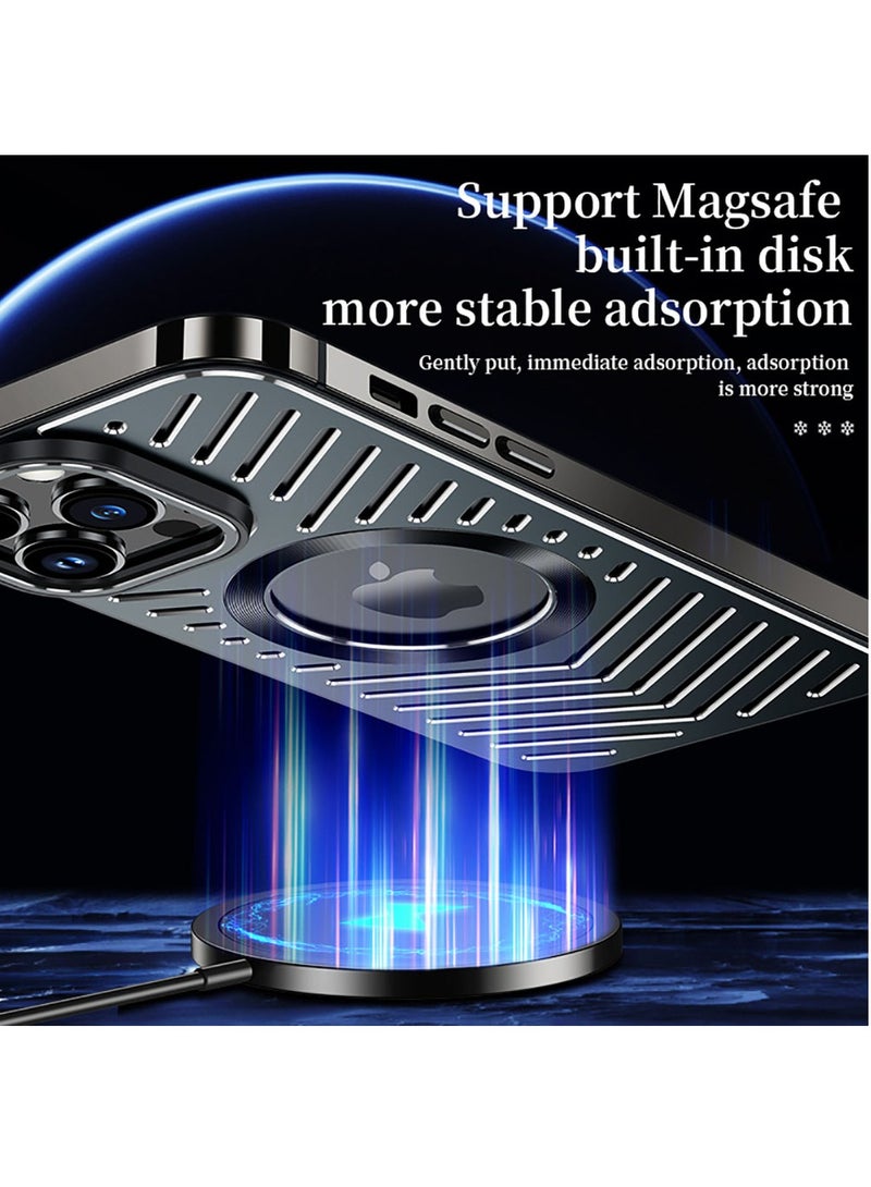 Magsafe Magnetic Case for iPhone 12 Pro Max 6.7 inch Cool and Breathable Cover Black - Image 4
