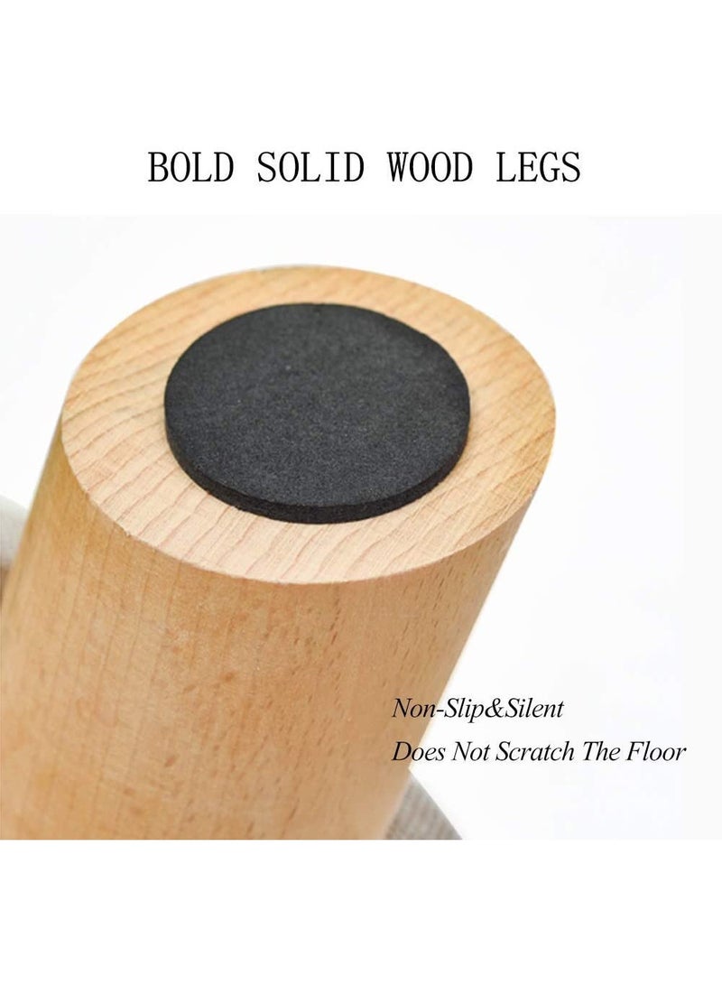 لينجوي مسند قدم عثماني دائري ناعم مع مسند قدم عثماني بأرجل خشبية غير قابلة للانزلاق - Image 2