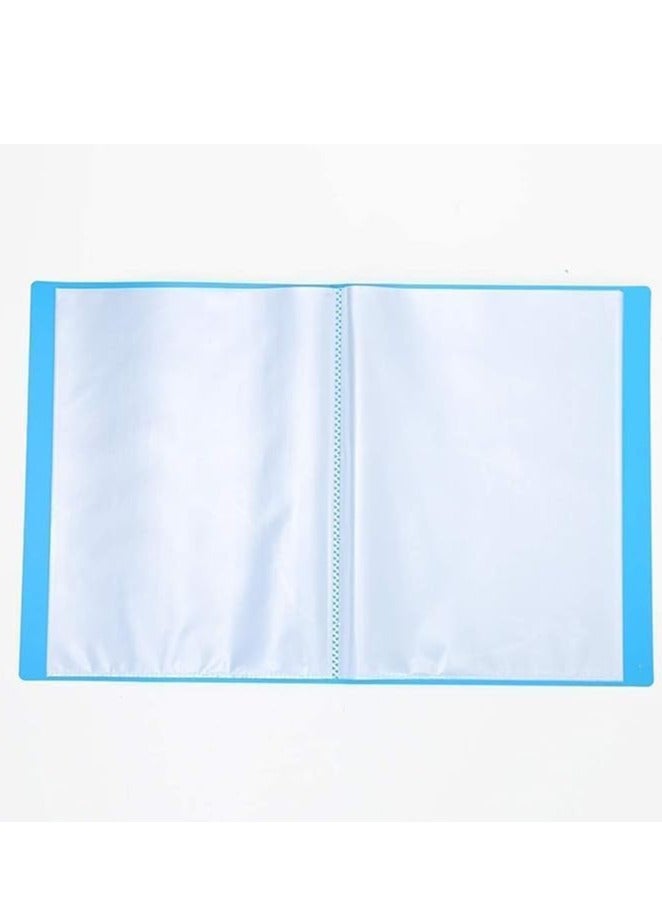 ديلوكس كتاب شفاف مكون من 100 جيب، مقاس A4، باللون الأزرق - Image 5