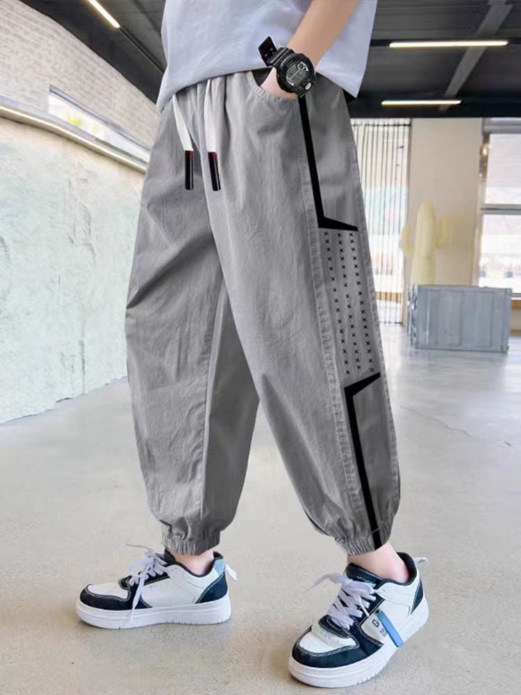 Boys' Quick-Drying Sports Pants Boys' Korean-Style Thin Summer Anti-Mosquito Pants Big Children'S Ice Silk Casual Pants - Image 2