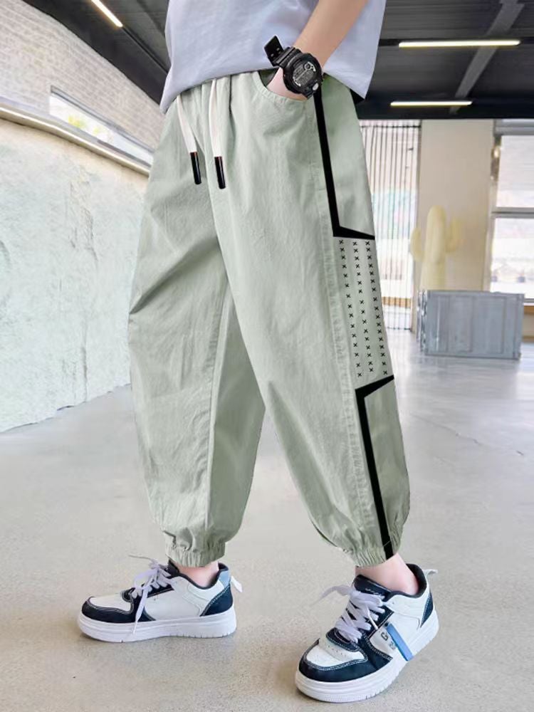 Boys' Quick-Drying Sports Pants Boys' Korean-Style Thin Summer Anti-Mosquito Pants Big Children'S Ice Silk Casual Pants - Image 3