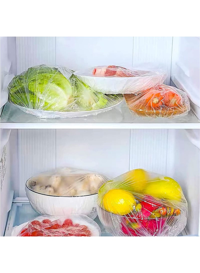 YOONISPRO Reusable Elastic Food Storage Covers, 200PCS, Transparent, Adjustable, Elastic Closure, Polyethylene (PE) Construction, Multi-Size Fit Kitchen Wrap Seal Caps - Image 3