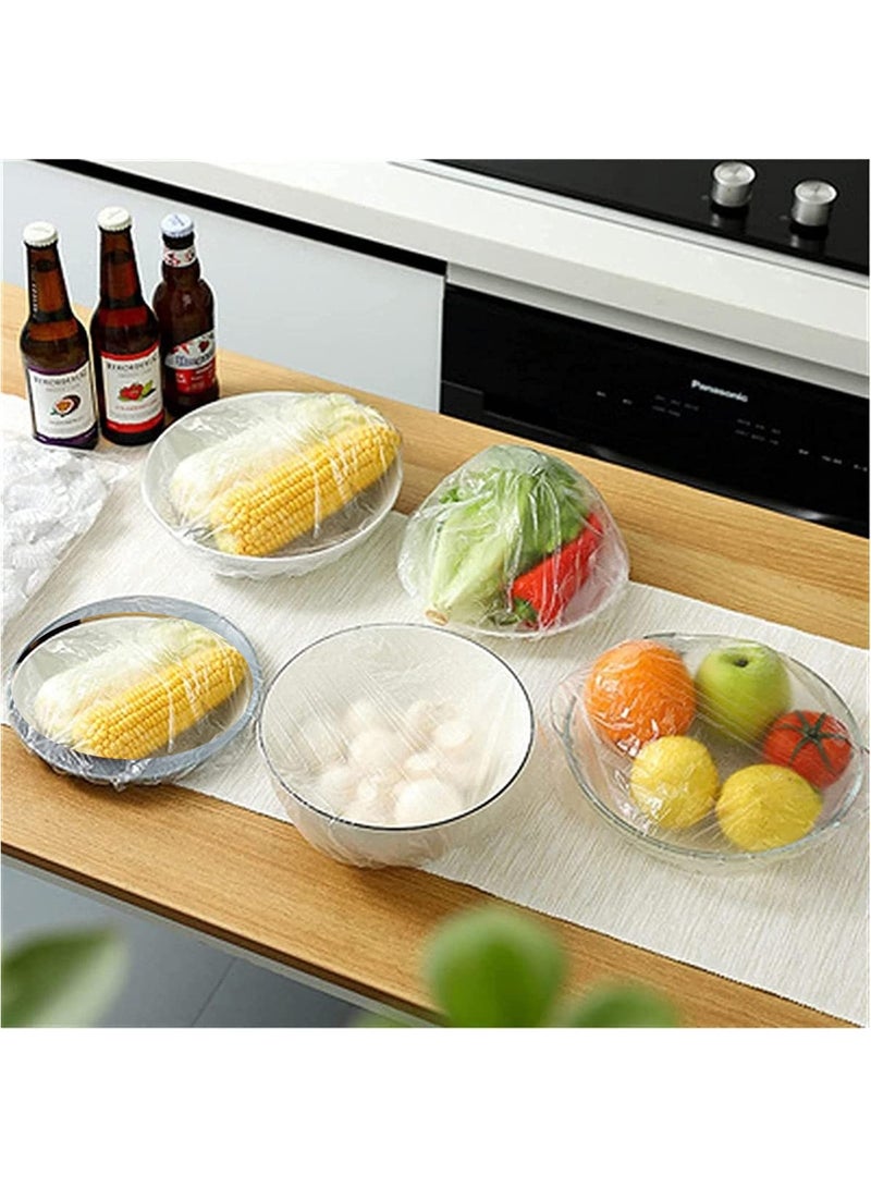 YOONISPRO Reusable Elastic Food Storage Covers, 200PCS, Transparent, Adjustable, Elastic Closure, Polyethylene (PE) Construction, Multi-Size Fit Kitchen Wrap Seal Caps - Image 4