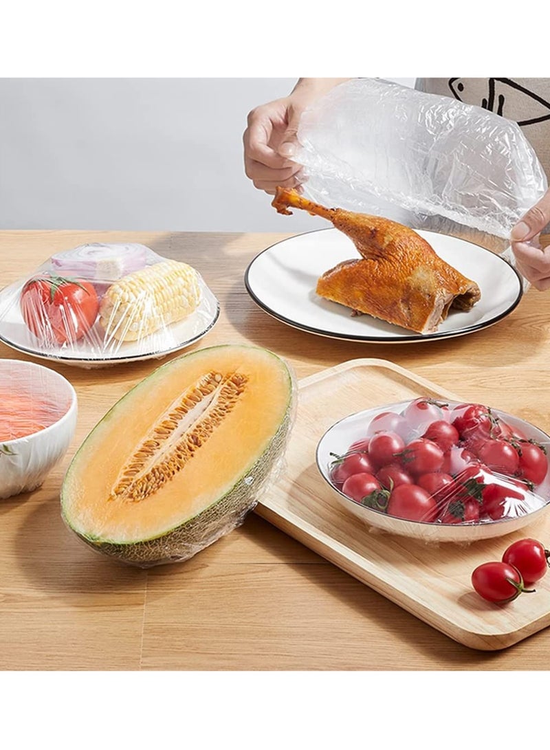 YOONISPRO Reusable Elastic Food Storage Covers, 200PCS, Transparent, Adjustable, Elastic Closure, Polyethylene (PE) Construction, Multi-Size Fit Kitchen Wrap Seal Caps - Image 5