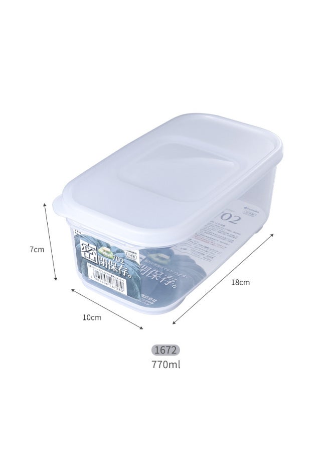 Refrigerator Fresh-keeping Box Kitchen Food Sealed Box Plastic Food Grade Lunch Box Frozen Fruit And Vegetable Refrigerator Storage Box-Specifications:770ml (caps Cannot Be Microwaved)  - Image 1