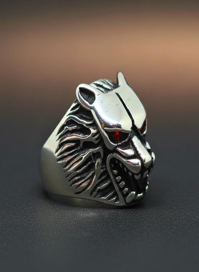 THE MEN THING Royal Series - BLOODFANG WOLF RING- Pure Stainless Steel Men’s Steel-Plated Ring – Statement Luxury Jewelry (Size :15-17-18-21-24-27-28-30) (21) - Image 5