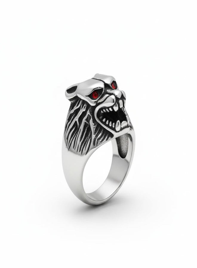THE MEN THING Royal Series - BLOODFANG WOLF RING- Pure Stainless Steel Men’s Steel-Plated Ring – Statement Luxury Jewelry (Size :15-17-18-21-24-27-28-30) (21) - Image 1
