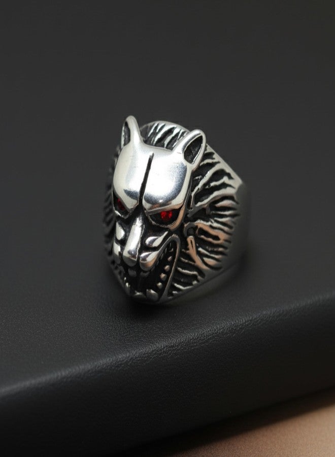 THE MEN THING Royal Series - BLOODFANG WOLF RING- Pure Stainless Steel Men’s Steel-Plated Ring – Statement Luxury Jewelry (Size :15-17-18-21-24-27-28-30) (21) - Image 4
