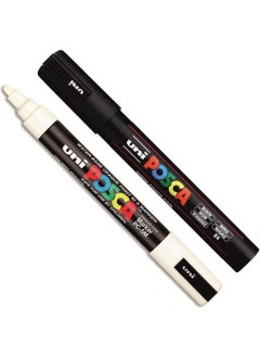 Uni Posca 5m Painting Marker Black and White Set of 2 