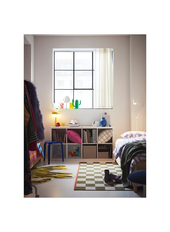 زبون سجادة منسوجة بشكل مسطح، أبيض/أخضر، 133×195 سم - Image 4