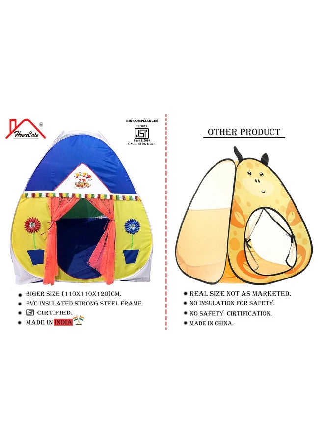 HomeCute HOMECUTE Foldable Popup Play Tent House for Kids,Outdoor & Indoor Use, 3 Year to 12 Years 110 x 110 x 120 cm (Multi Color)  - Image 5