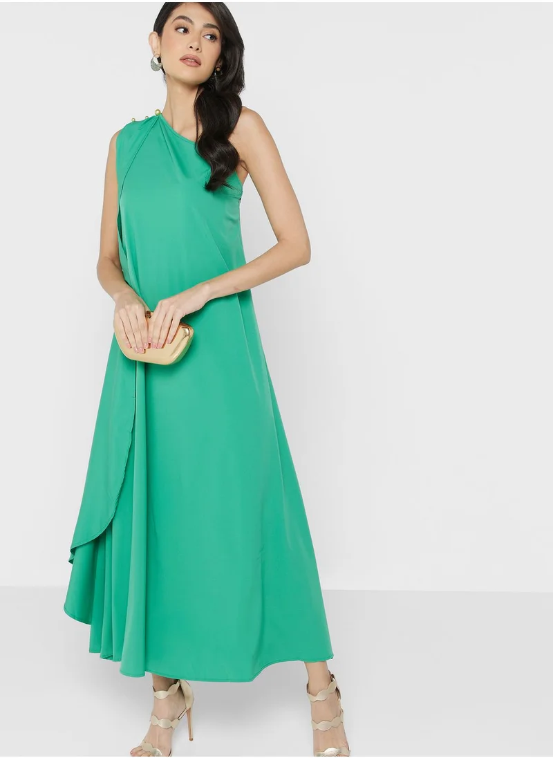 ELLA One Shoulder Cape Sleeve Dress